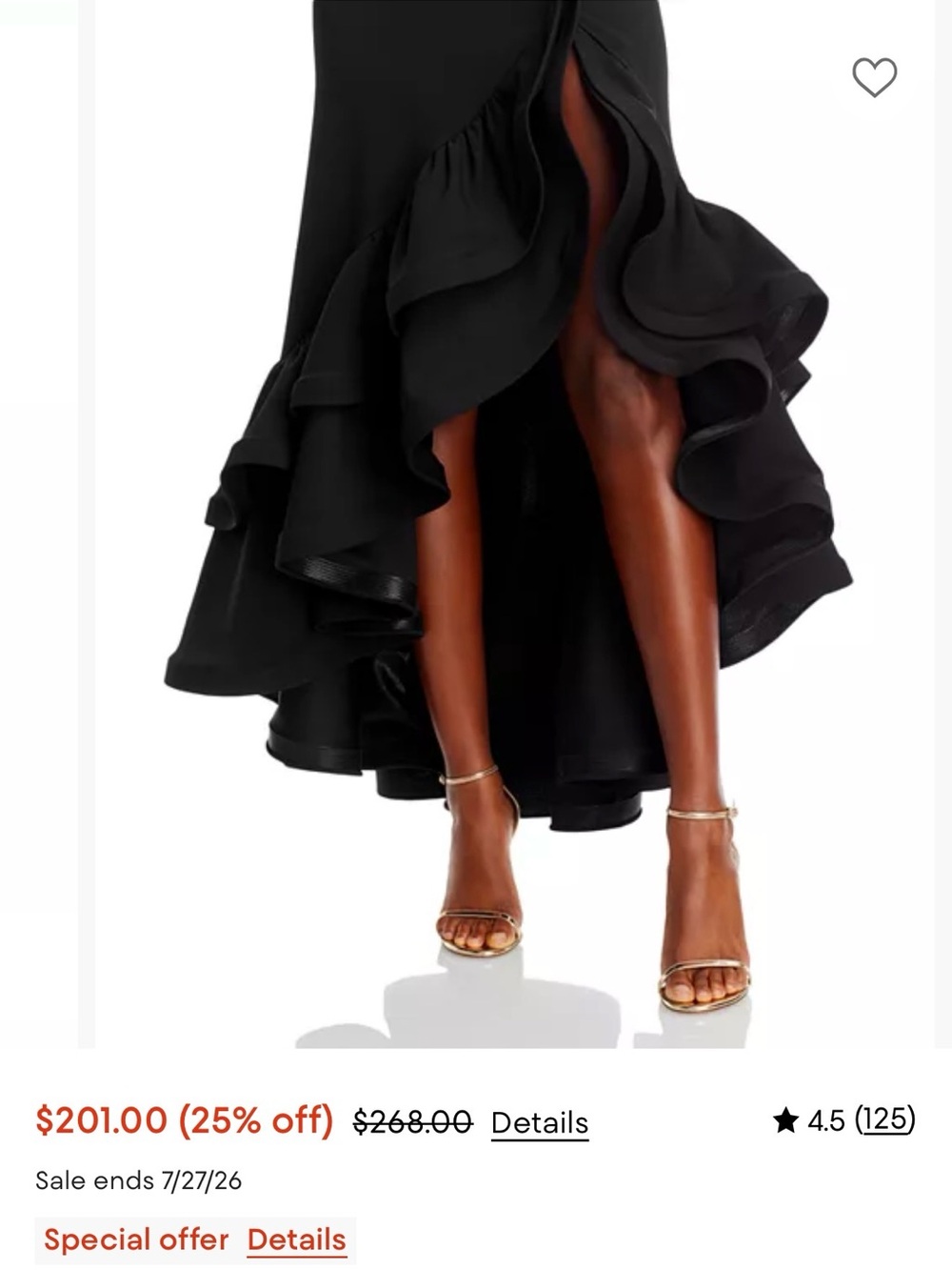 Aqua Black Halter High-Low Ruffle Gown - Picture 3 of 6